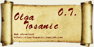 Olga Tošanić vizit kartica